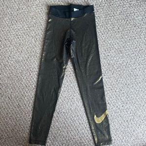 Gold Nike Dri-Fit leggings